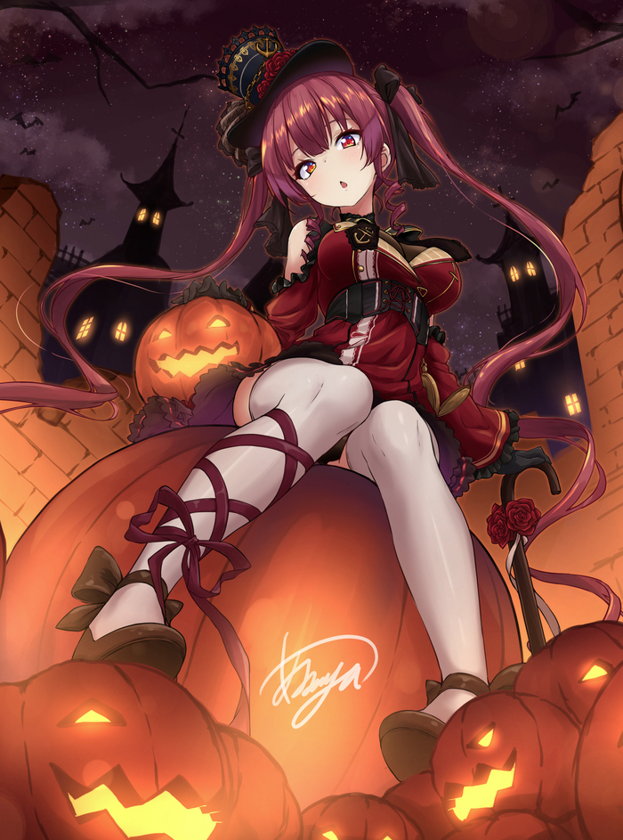 Halloween Marine Virtual YouTuber, Hololive, Houshou Marine, , Anime Art, Pixiv