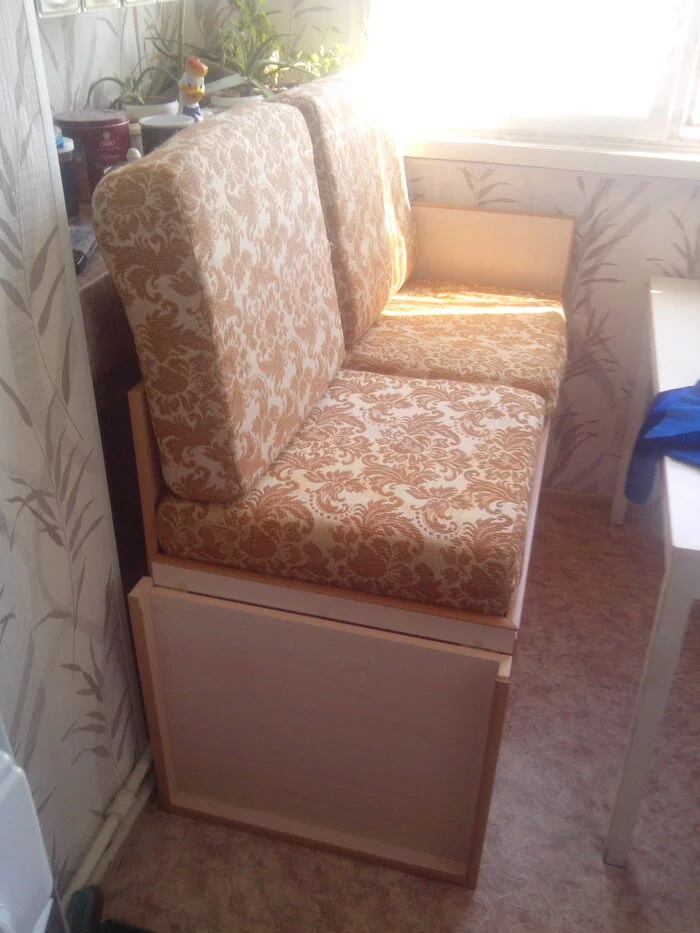Cabinet-sofa with a large storage space from an old Soviet sofa - Needlework with process, With your own hands, Furniture, Sofa, Box, Storage, Furniture made of laminated chipboard, Longpost, My