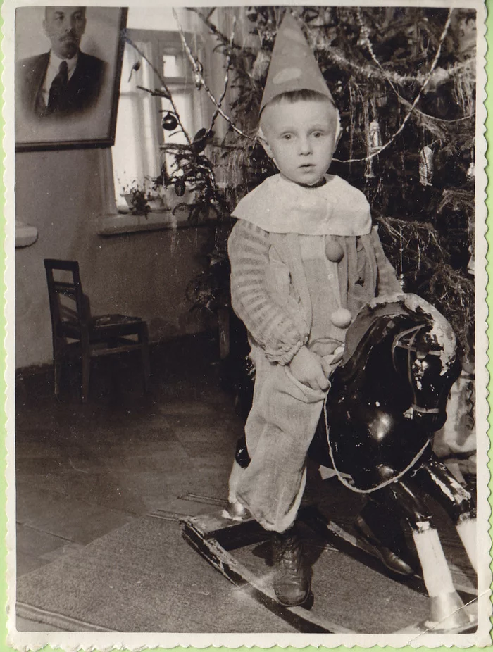 Dressed as Pierrot, 1954 - The photo, Black and white photo, Old photo, 50th, Film, the USSR, Retro, 1954