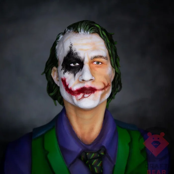 Bust of Heath Ledger - My, Figurines, Miniature, Painting miniatures, 3D печать, Joker, Heath Ledger, Dc comics, Comics, Modeling, 3D modeling, Craft, Collection, 3D printer, Longpost