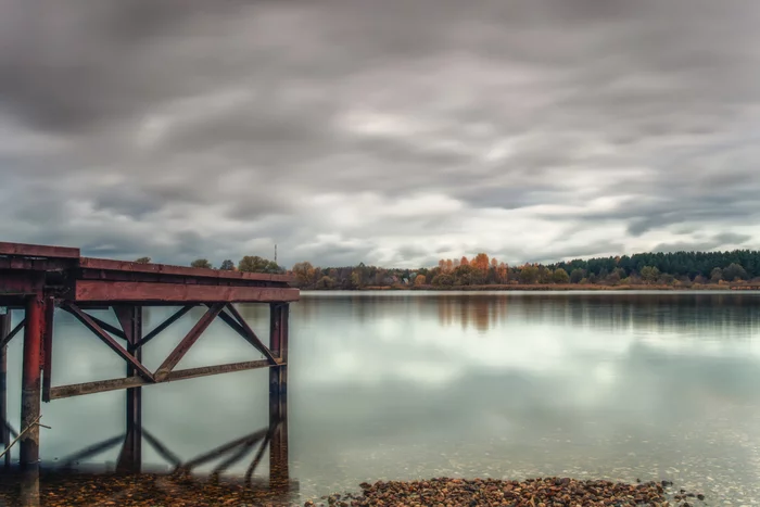 Berth. R. Volga, der. Aleksino, Tver region - My, The photo, Nature, Sky, River, Silence, Autumn, Volga river, Berth