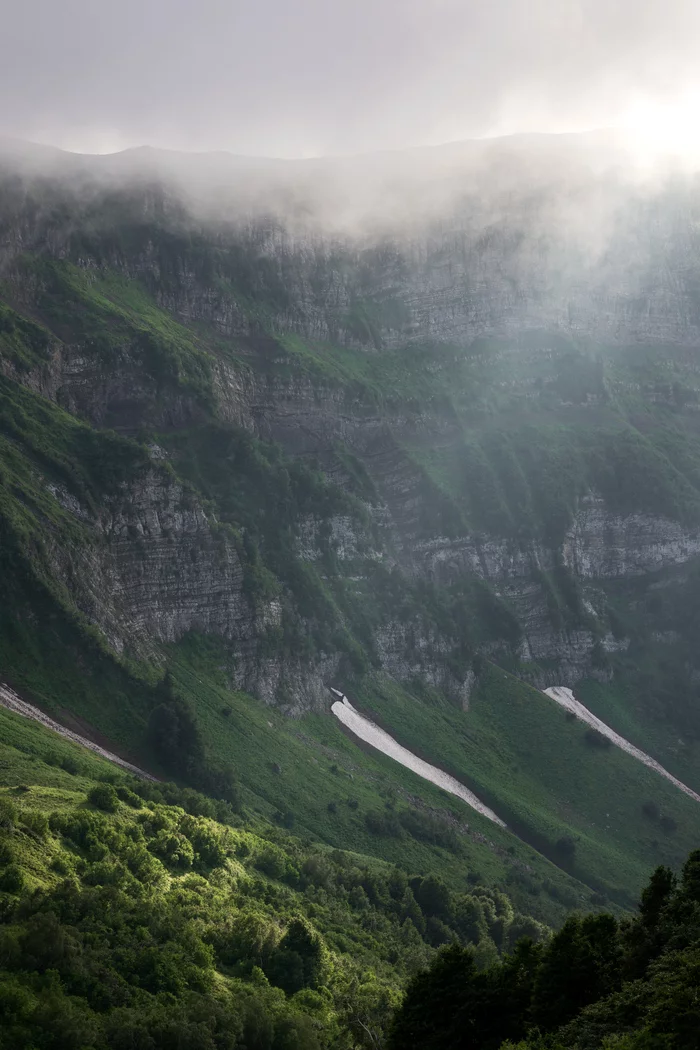 A ray of warmth in the mountains - My, Sky, The mountains, Nature, Clouds, The sun