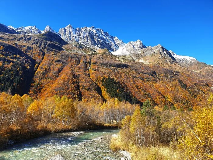 Gonachkhir, border post - My, Mobile photography, Autumn, Caucasus, The mountains, beauty, Gonachkhir gorge