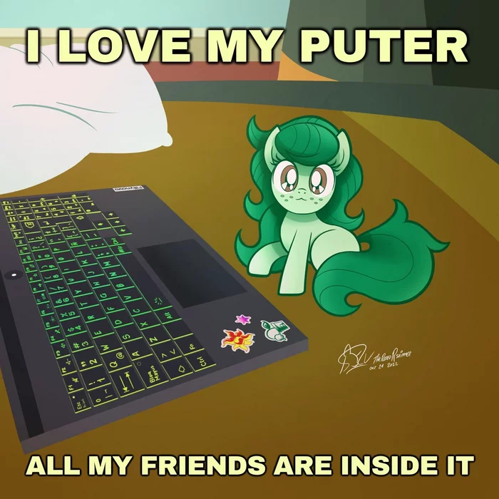 I love my computer - My little pony, Wallflower Blush