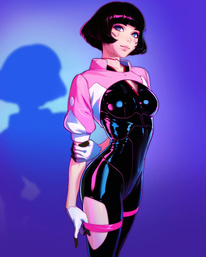 Black Pink - Art, Artstation, Cyberpunk, Girls, Ilya Kuvshinov