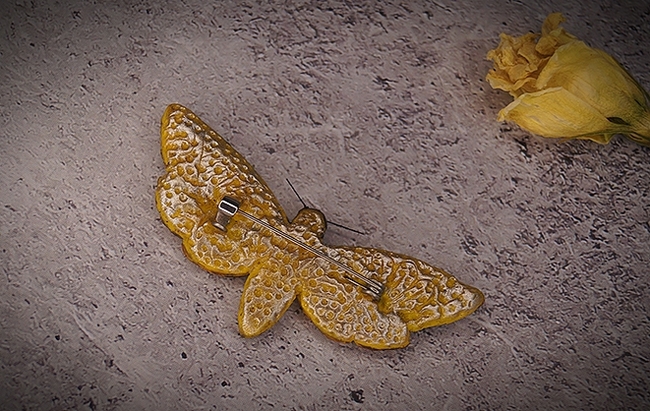 Brooch - hawk dead head. Handmade - My, Лепка, Polymer clay, Needlework without process, With your own hands, Hawk, Brazhnik dead head, Butterfly, Butterfly, Brooch