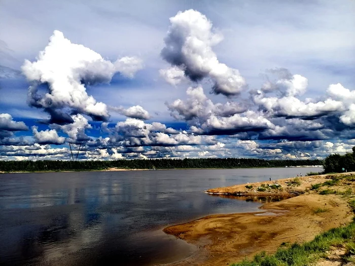 Переправа, переправа... - Моё, Фотография, Небо, Облака, Северная Двина