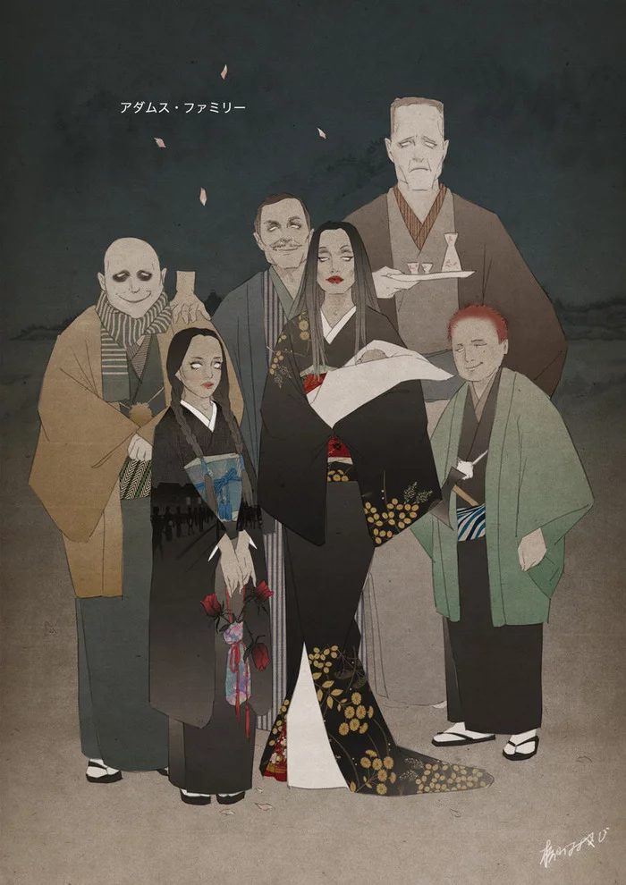 The Addams Family in Japan - The Addams Family, Wensday Addams, Mortisha Addams, Japan, Fester Addams, Charles Addams, Art