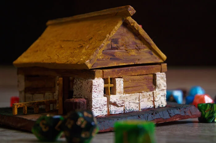 Hut - My, Dungeons & dragons, Homemade, Miniature, House, Modeling, Craft, Painting miniatures, Longpost