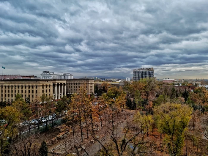 cloudy autumn - My, Snapseed, Almaty, Autumn, Mobile photography