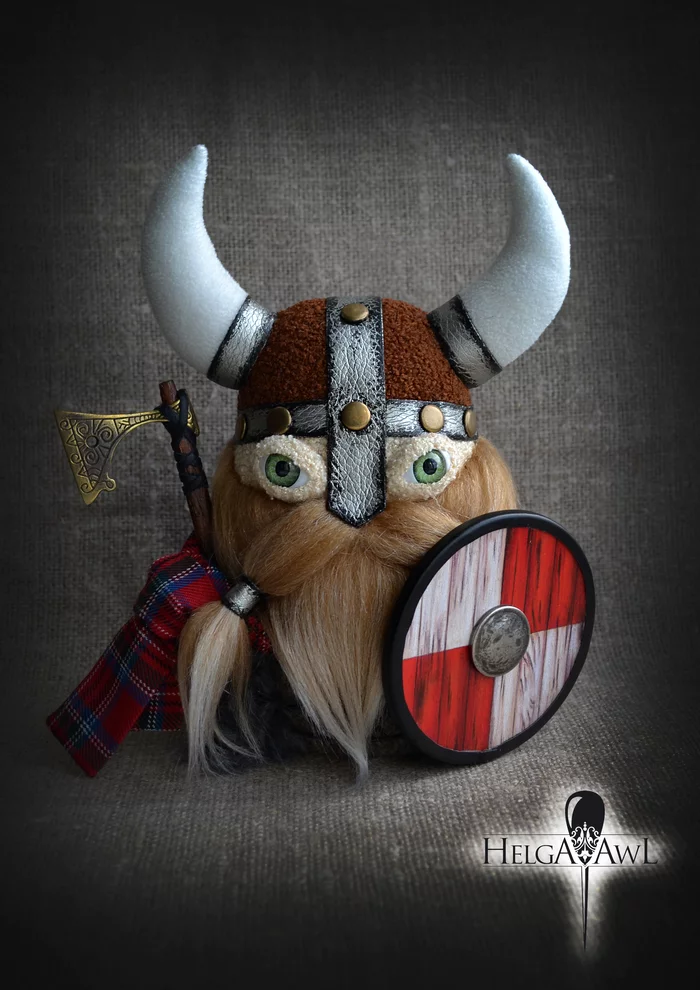 Severe Soft Viking - My, Викинги, Soft toy, Presents, With your own hands, Positive, beauty, Creation, Creative, Handmade, Barbarian, Scandinavia, Valhalla, Thor, One, Loki, Norway, Denmark, Sweden, Longpost, Needlework without process