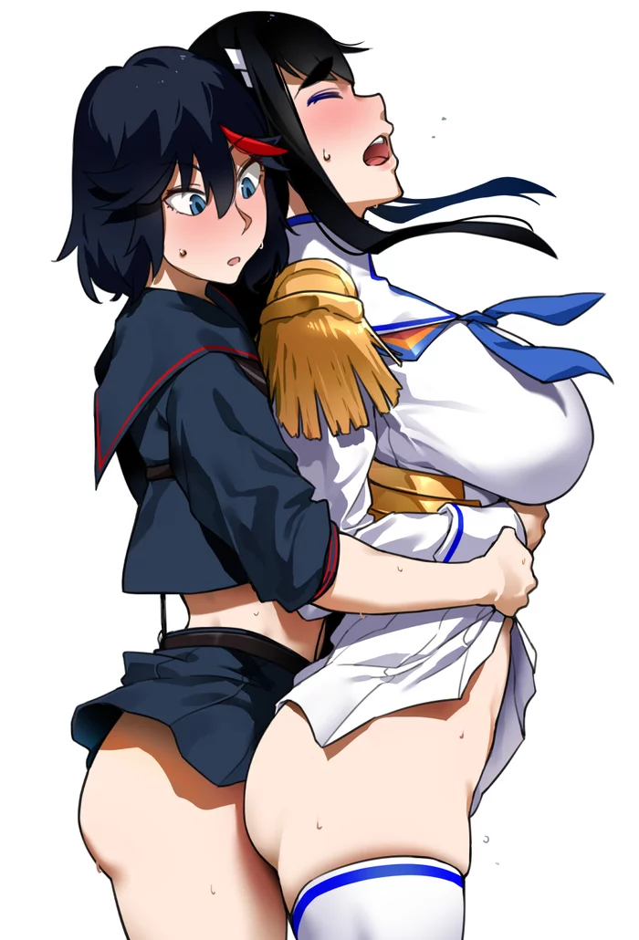 Ого, сестры! - NSFW, Арт, Аниме, Anime Art, Рисованная эротика, Kill la Kill, Kiryuuin Satsuki, Yuri, BDSM, Длиннопост