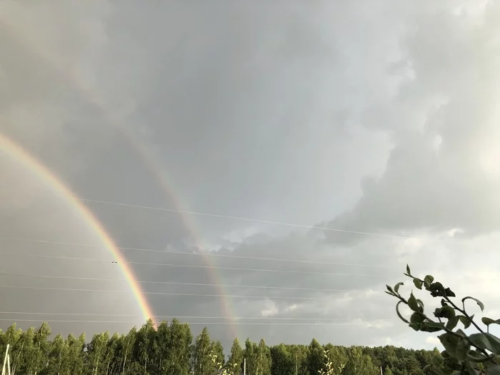 Double Rainbow - My, Rainbow, Double Rainbow, Sky, Text