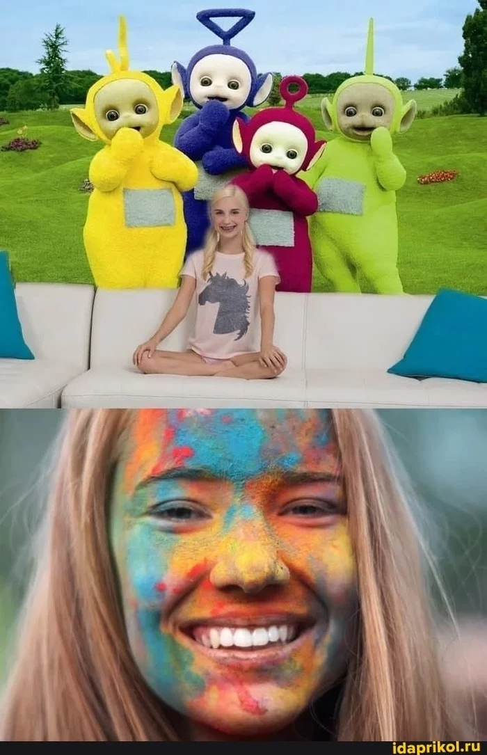 TrachoTubbies - Images, Girl and five blacks, Teletubbies