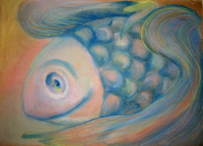 Fish (not gold) - My, Dry pastel, Painting, A fish, Drawing