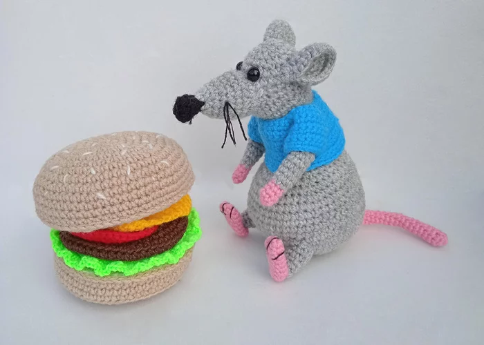 Rat Arkady - My, Knitting, Crochet, Amigurumi, Rat