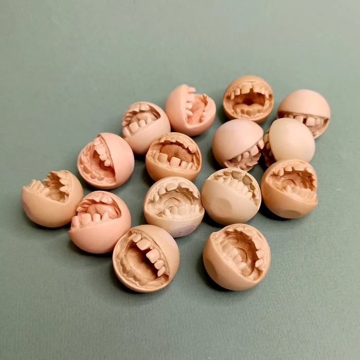 Ilyushin mouth in assortment - My, 3D печать, Figurines, Miniature, Scale model, Collecting, Smile, 3D, 3D modeling, Photopolymer printing, Ball, Sphere, Longpost, Needlework without process