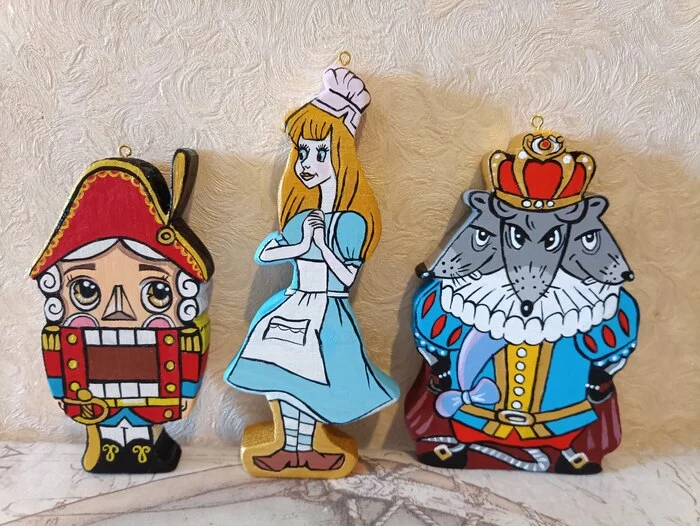 Wooden Christmas decorations based on the Soviet cartoon The Nutcracker - My, Nutcracker, Handmade, Wood products, Longpost, Christmas decorations