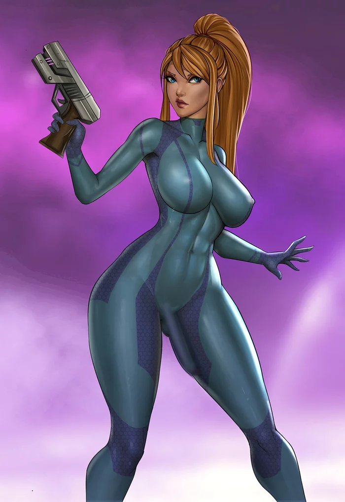 Samus Aran - NSFW, Erotic, Hand-drawn erotica, Futanari, Futa art, Futa Bulge, Metroid, Samus aran, Freli, Longpost