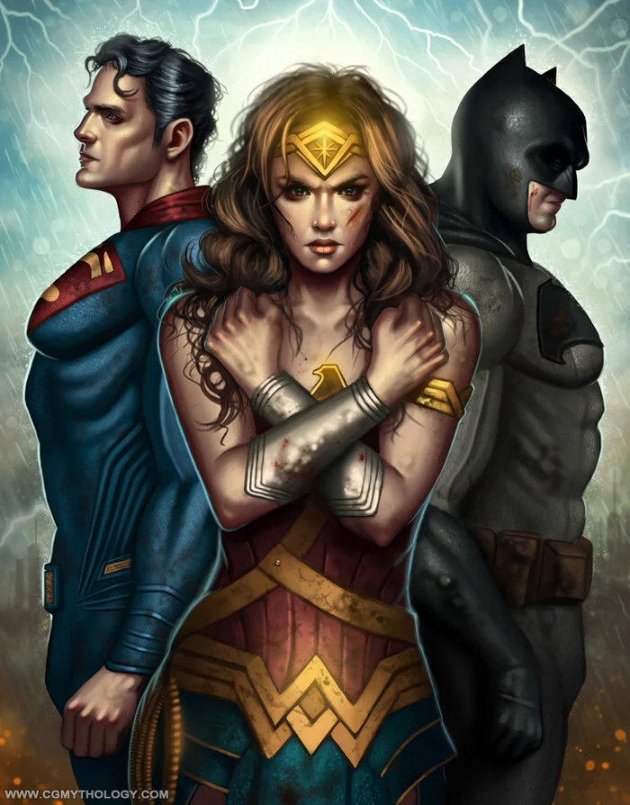 Heroes and villains - Art, Batman, Superman, Joker, Wonder Woman, Flash, Longpost