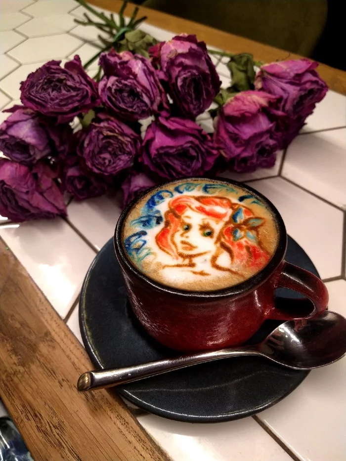 latte art - My, Latte art, Coffee, Cappuccino, Drawing, Hobby, Longpost