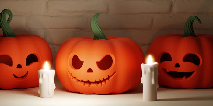 funny pumpkins - My, Blender, 3D, 3D modeling, Halloween, Pumpkin