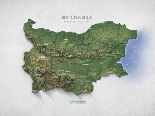 Exaggerated topographical map of Bulgaria - Crossposting, Pikabu publish bot, Cards, Topography, Bulgaria