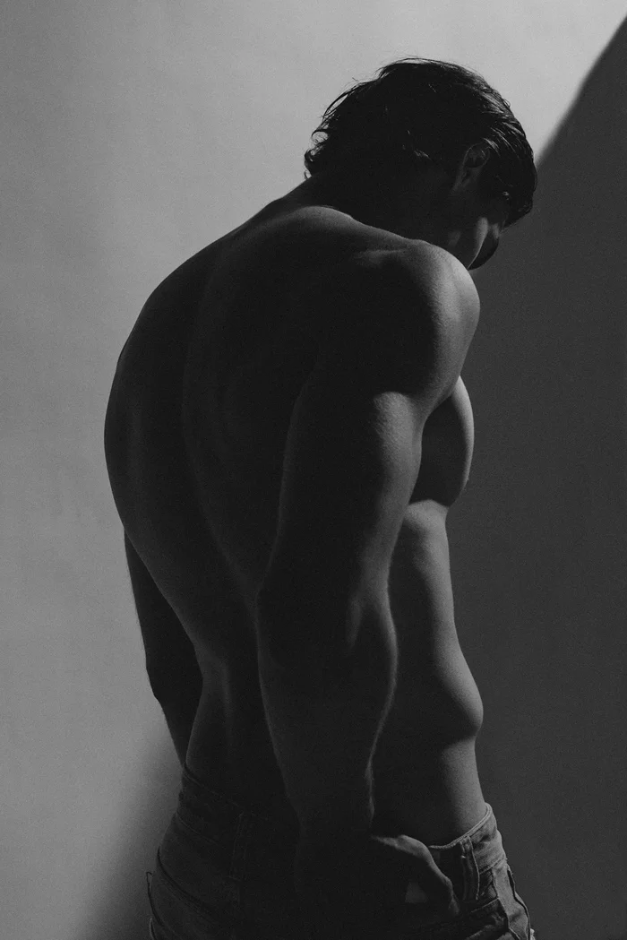 The male - NSFW, My, The photo, Men, Shadow, Black and white, Longpost, Playgirl, Author's male erotica