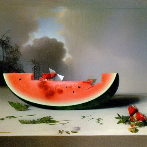 The neural network draws a watermelon - My, Painting, Нейронные сети, Art, Digital, Stable diffusion, Longpost