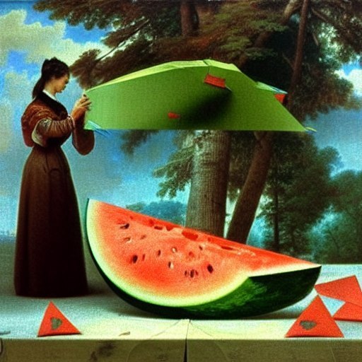 The neural network draws a watermelon - My, Painting, Нейронные сети, Art, Digital, Stable diffusion, Longpost