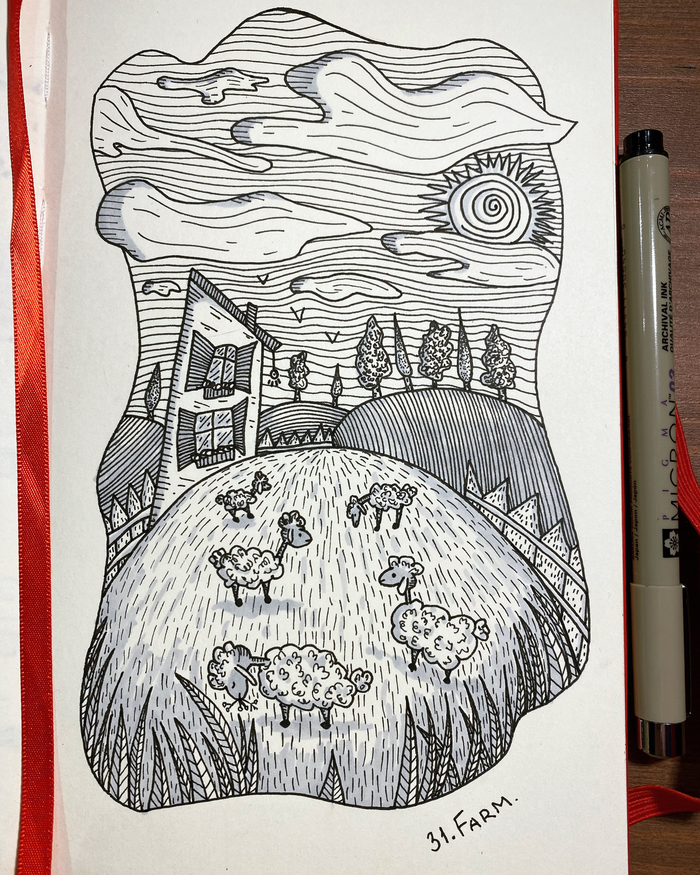 Day 31. Farm. Inktober 2022. Finish