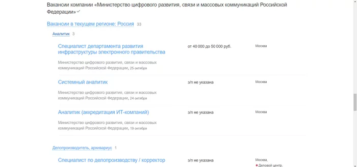 What does the Ministry of Digital Development do and what do they spend taxpayers' money on? - My, Ministry of Digital Development, Unemployment, Screenshot, Politics