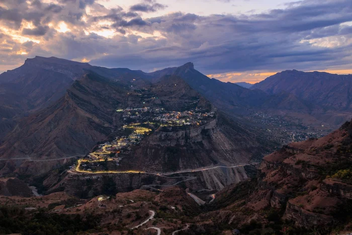 Natural fortress Gunib at sunset - The photo, beauty, Russia