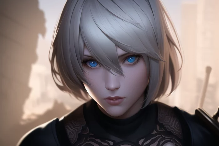 The best android from NovelAI - NSFW, My, Art, Нейронные сети, Artificial Intelligence, Girls, Anime, 2D, Stable diffusion, Longpost, Anime art, Yorha unit No 2 type B, NIER Automata, Booty