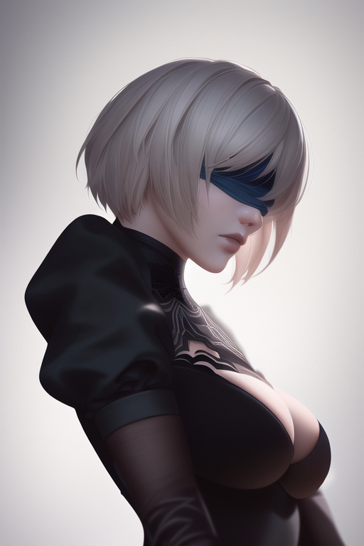 The best android from NovelAI - NSFW, My, Art, Нейронные сети, Artificial Intelligence, Girls, Anime, 2D, Stable diffusion, Longpost, Anime art, Yorha unit No 2 type B, NIER Automata, Booty