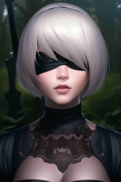 The best android from NovelAI - NSFW, My, Art, Нейронные сети, Artificial Intelligence, Girls, Anime, 2D, Stable diffusion, Longpost, Anime art, Yorha unit No 2 type B, NIER Automata, Booty