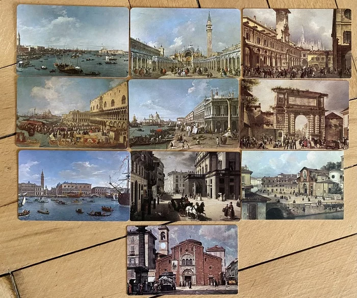 The most beautiful calendar cards of the collection - My, Collecting, The calendar, Modeling, Painting, Italy, 80-е, Venice, Milan, Art, Philotaymia, Collection