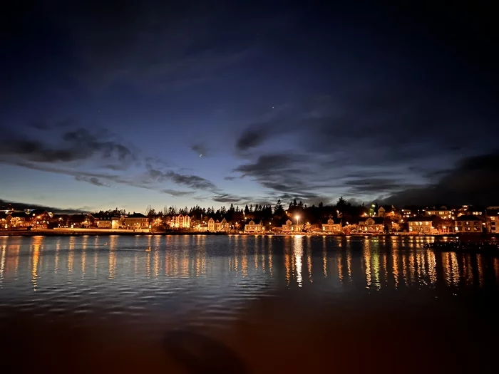 Autumn. Night. Lake - My, Lake, Autumn, Night, Sky, The photo