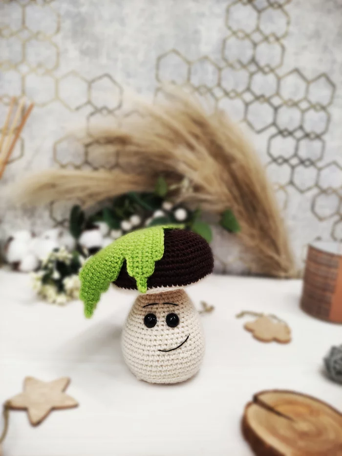 And in Ryazan we have mushrooms with eyes - My, Needlework without process, Crochet, With your own hands, Toys, Mushrooms, Leaves, Maple, Eyes, Ryazan, Longpost