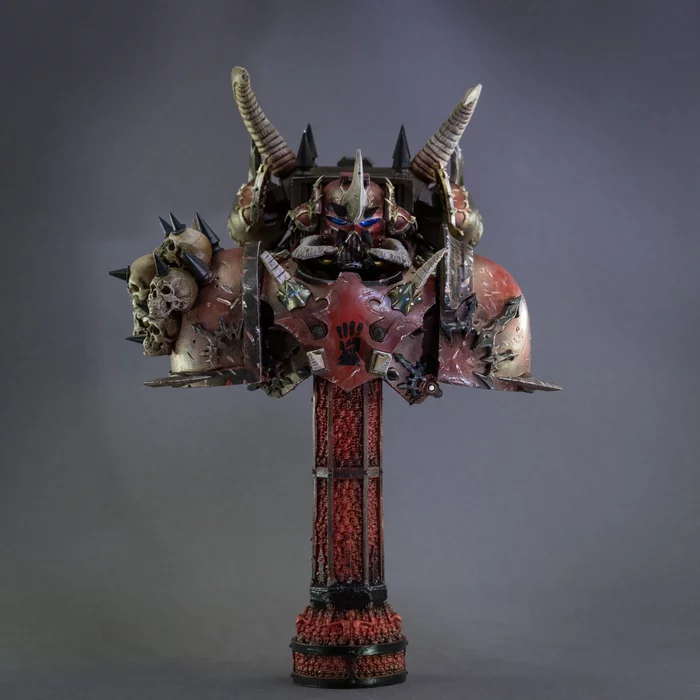 Bust of a red Corsair with a jump pack - Warhammer 40k, Modeling, Miniature, Painting miniatures, Collecting, Warhammer, With your own hands, Wh miniatures, Scale model, Collection, Craft, Figurines, Longpost, Needlework without process