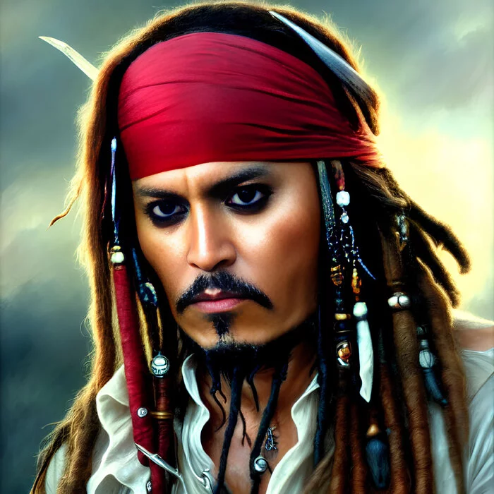 The neural network knows exactly what it looks like - Deepdreamgenerator, Нейронные сети, Artificial Intelligence, Portrait, Captain Jack Sparrow