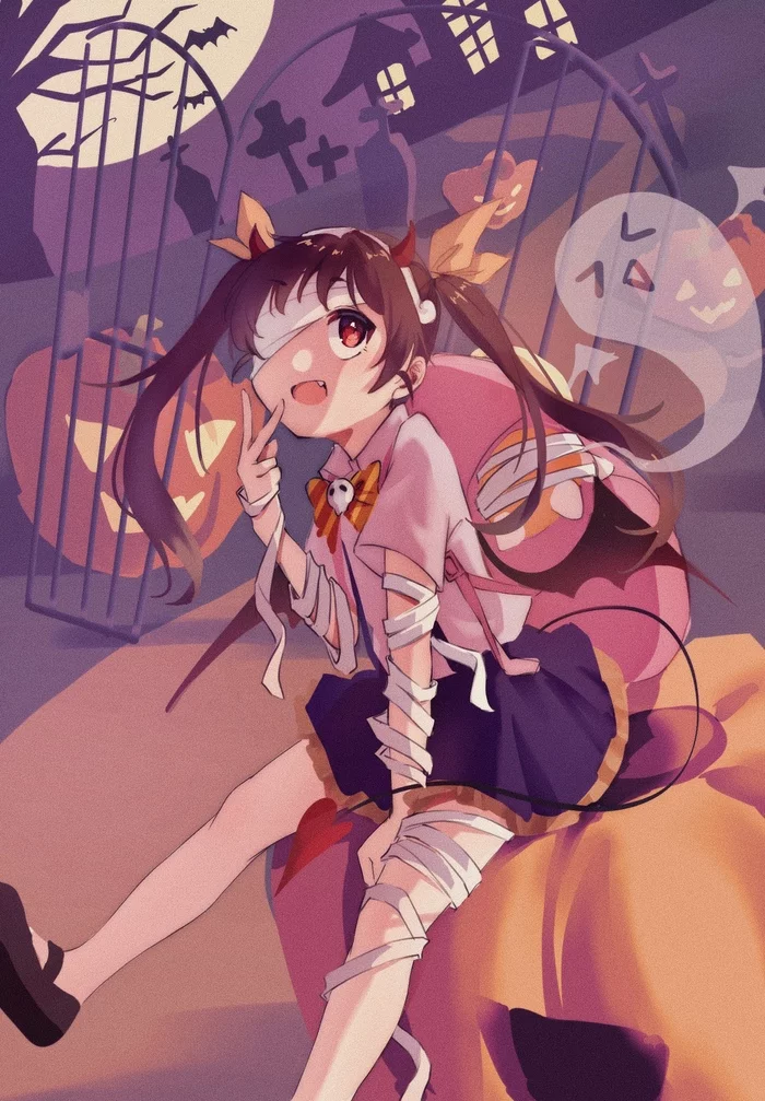 snail - Anime, Anime art, Monogatari series, Hachikuji Mayoi, Halloween