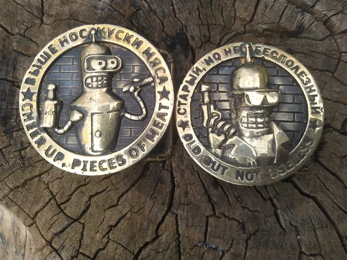 Hi all! I make belt buckles. Not like everyone else - My, Buckle, Robot, Brass knuckles, Bender Rodriguez, Belt, Humor, I don't know what the joke is., Accessories, Fashion, Leather, Longpost