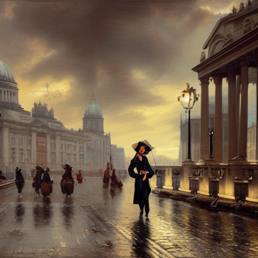 Pushkin walks in rainy London - My, Stable diffusion, Art, Нейронные сети, Longpost