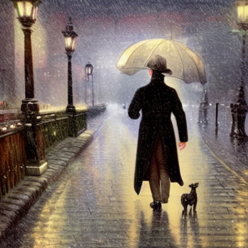 Pushkin walks in rainy London - My, Stable diffusion, Art, Нейронные сети, Longpost