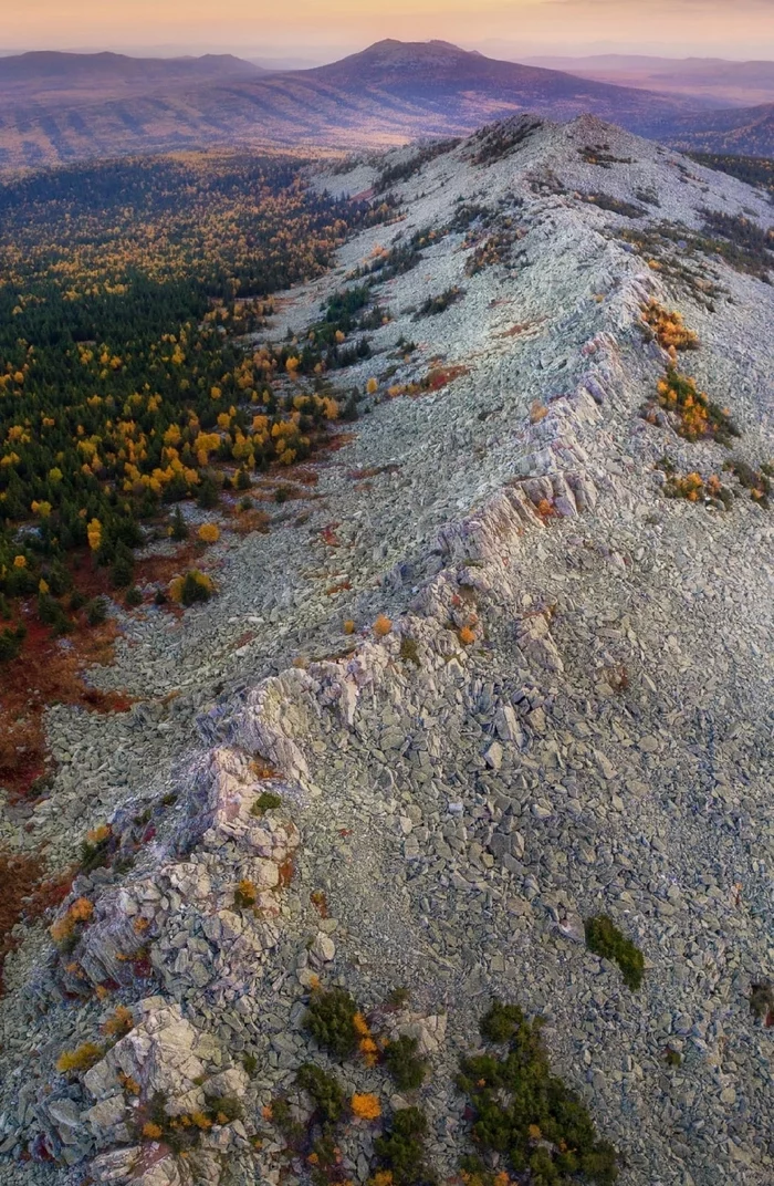 autumn crocodile - Taganay, Chelyabinsk region, Southern Urals, Ural mountains, Travel across Russia, National park, Spine, The photo, Autumn