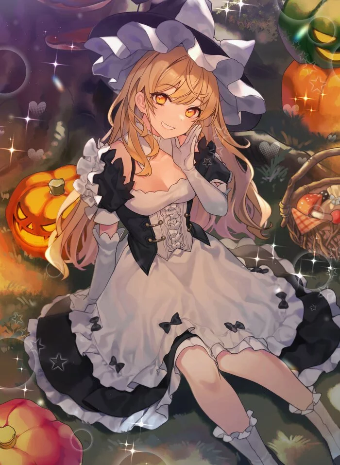 Kirisame Marisa - Touhou, Kirisame marisa, Anime, Anime art, Daimaou ruaeru, Halloween