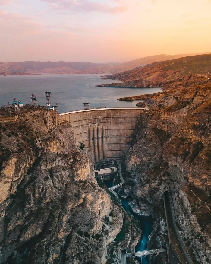 Chirkeyskaya HPP. The second largest dam in Russia - ChirkeySKAYA HPP, Sulak, Dagestan, North Caucasus, The nature of Russia, Travel across Russia, The photo
