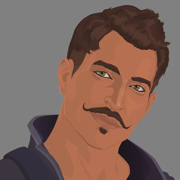 The portrait of Dorian is not Gray, but Pavus :) - My, Digital drawing, Digital, Characters (edit), Art, Drawing, Portrait, Vector graphics, Dragon age inquisition, Dorian pavus