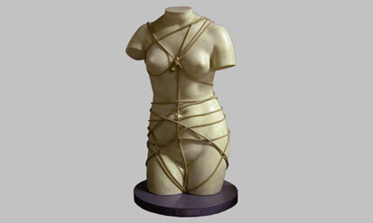 Shibari - My, Sculpture, Shibari, Digital drawing, Nudity